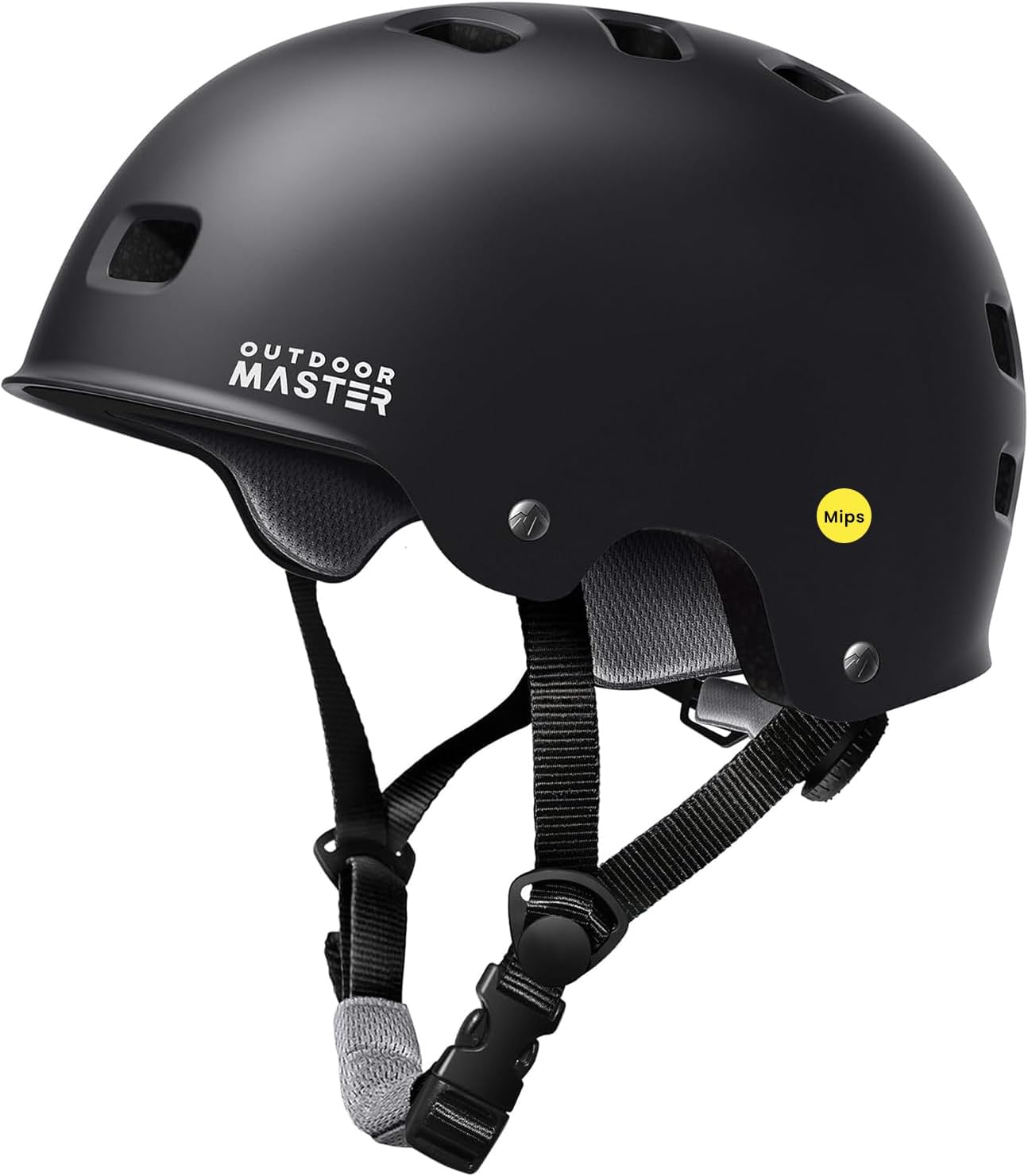 OutdoorMaster MIPS Skateboard Helmet - Lightweight, Ventilated Design for Multi-Sport Use | Two Removable Liners