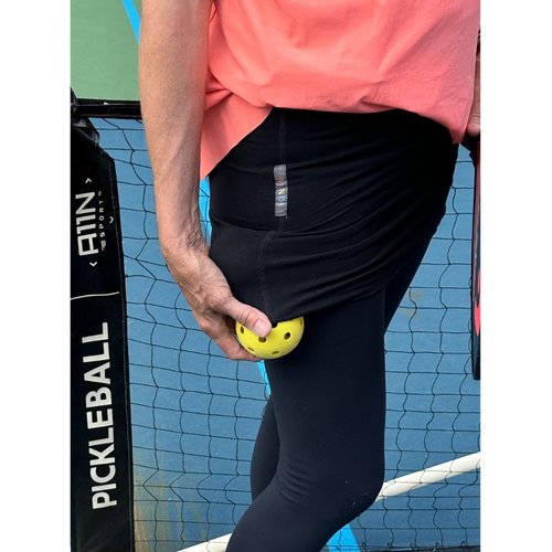 BANDI Ball Band - Pickleball & Tennis Ball Holder, Secure Sports Accessory for Easy Carry, Comfortable Elastic Band, Adjustable Fit for Active Players, Convenient for On-the-Go Use (Black, Medium)