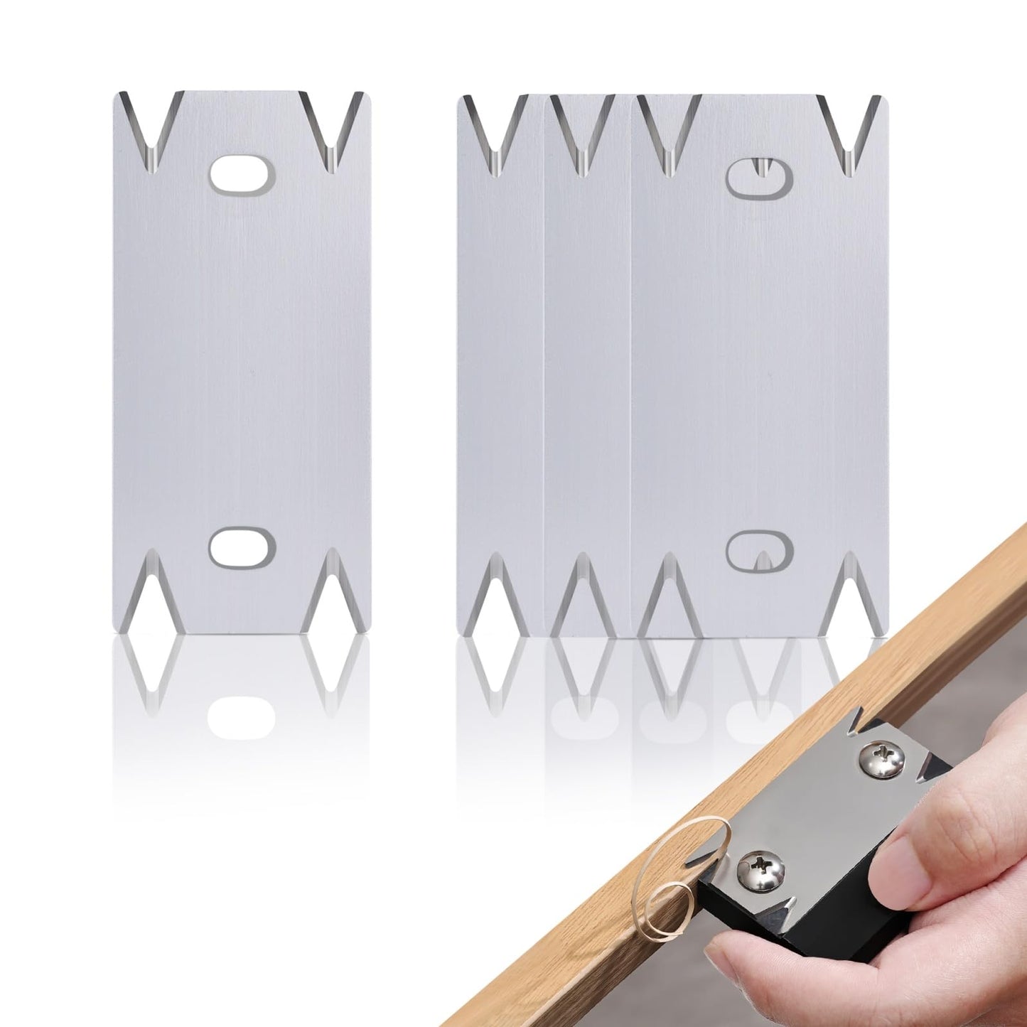 NECAMOCU 4PCS Edge Banding Trimmer Replacement Blades, Premium Stainless Steel Woodworking Blade, Suitable for Wood, Veneer, PVC, ABS