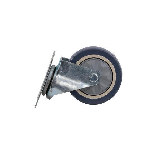 AlveyTech Front 4" Caster Wheel for Hoverboard Go-Kart Kits - Replacement Swivel Assembly, Shockproof Anti-Mark Gray Tire, Fork & Axle, and Durable Metal Alloy Mounting Plate