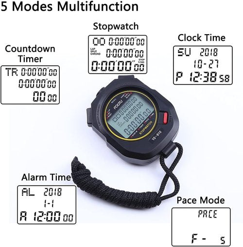 FCXJTU Digital Sports Stopwatch - 10/100 Lap Memory, Water Resistant, Extra Large Screen | Includes Battery & Lanyard