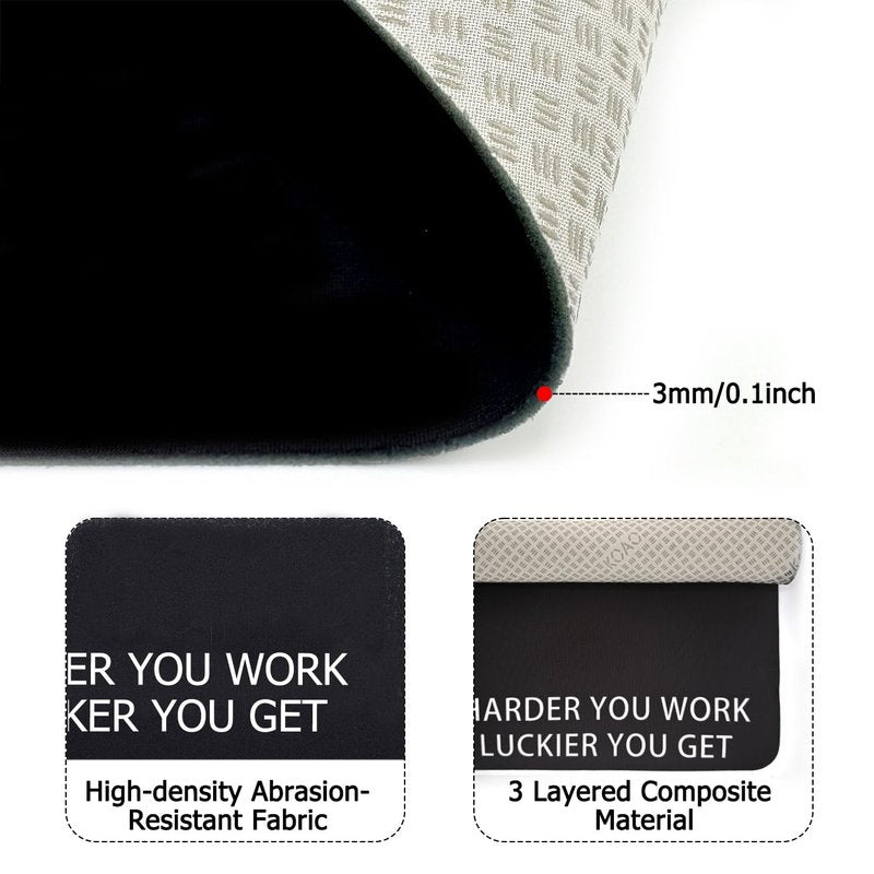 Non-Slip Workout Mat for Under Desk Ellipticals, Exercise Mat for Ellipse Leg Exerciser Machine, Apply to Foot & Leg Pedal Exerciser for Seniors Fitness, Enhanced Stability & Floor Protection(Black)