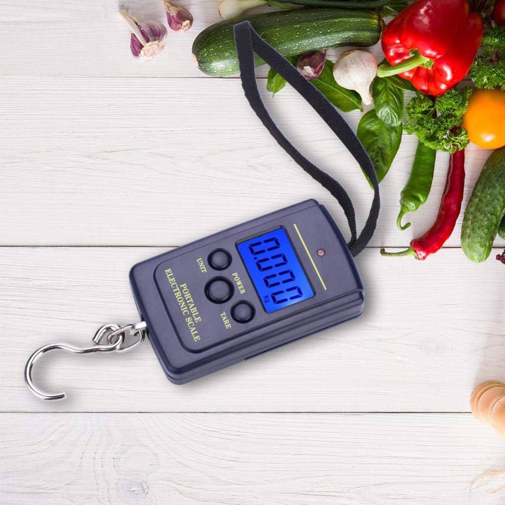 Skiennix Digital Fishing Scale - Portable 40kg Hanging Hook Scale with LCD Display for Accurate Weighing