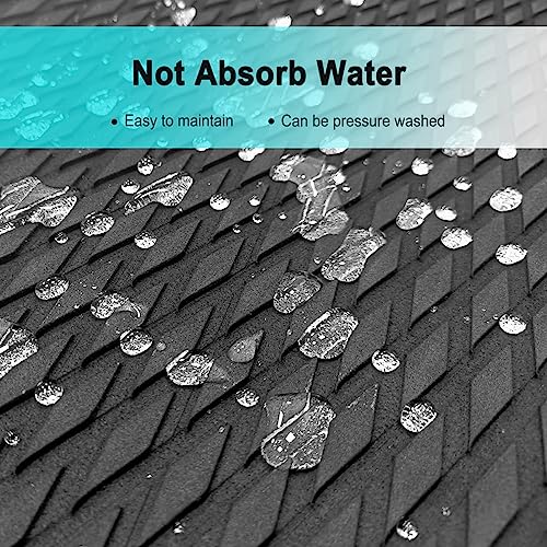 HJdeck EVA Boat Flooring 47.2"x11.8" Self-Adhesive Non-Slip Decking Sheet Black