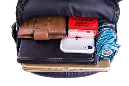 Chrysansmile Sling Bag for Men Black Crossbody Bags for Women Genuine Leather Cross Body Bag Mini Backpack for Travel Outdoor