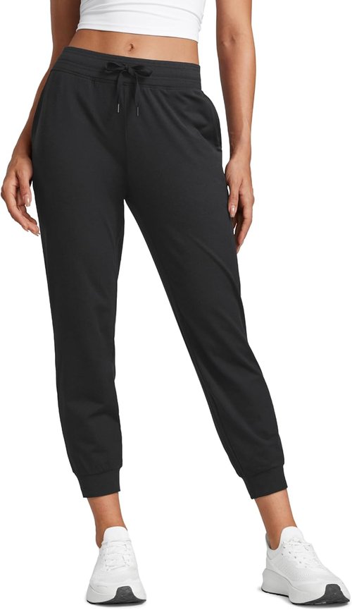 CRZ YOGA Cloud Jersey Joggers - Women's 25" Capri Sweatpants with Pockets for Casual Lounge & Workout