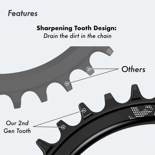 DJC Bike Chainring 130BCD 40T to 58T Round Chainwheel Narrow Wide Tooth Lightweight for 7 8 9 10 11 12 Speed Road Bike Folding Bike (48T)