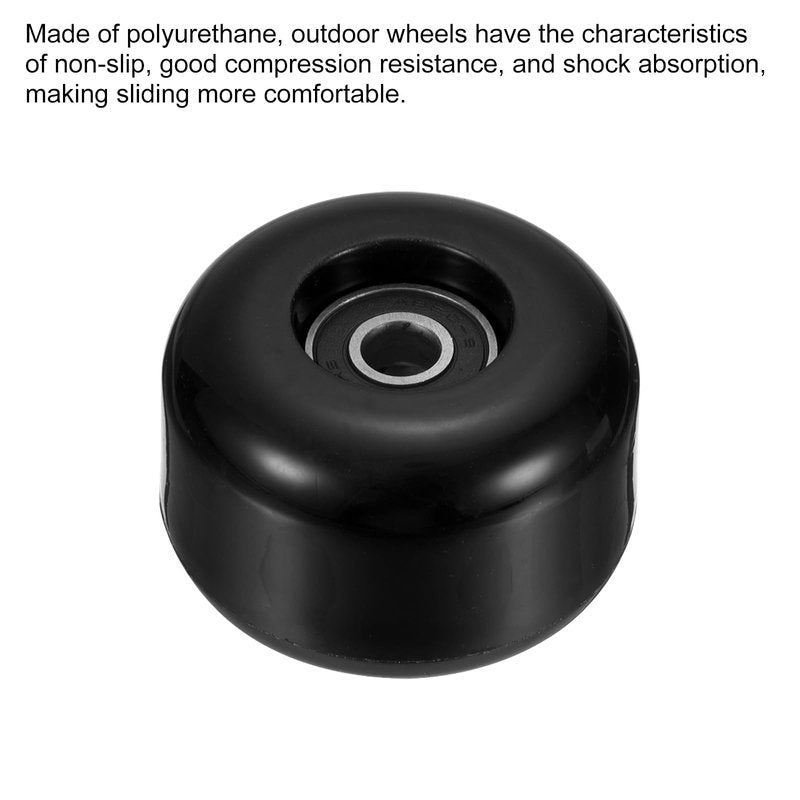 PATIKIL 54mm Skateboard Wheel with Bearings ABEC-9, 4 Pack Street Wheels for Skateboards Cruiser Wheel Replacement 85A, Black