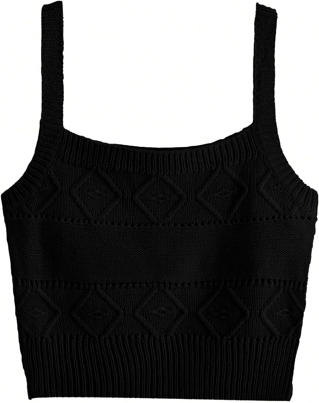 SweatyRocks Women's Sleeveless Knit Crop Tank Top - Stylish Solid Colors for Summer Wear