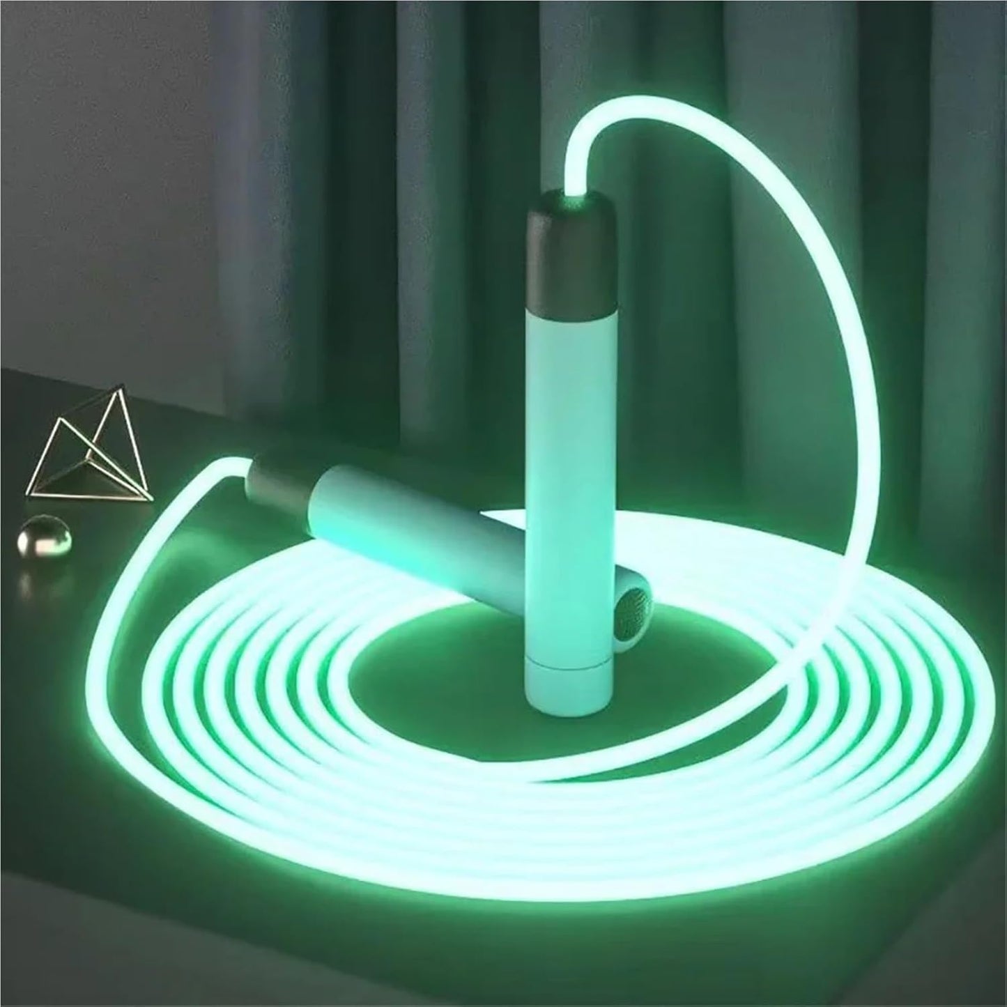 Skiennix LED Night Glow Jump Rope - Adjustable Skipping Rope for Adults | Portable Fitness Equipment