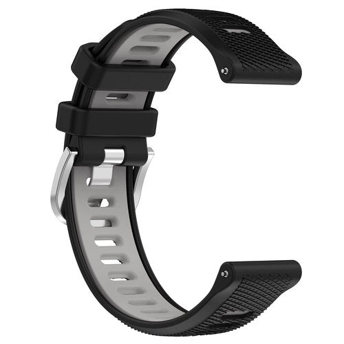 MOTONG For Garmin Forerunner 265S Replacement Band 18mm Replacement Wrist Watch Strap Band For Garmin Forerunner 265S/255S/255S Music(Silicone Black + Grey)