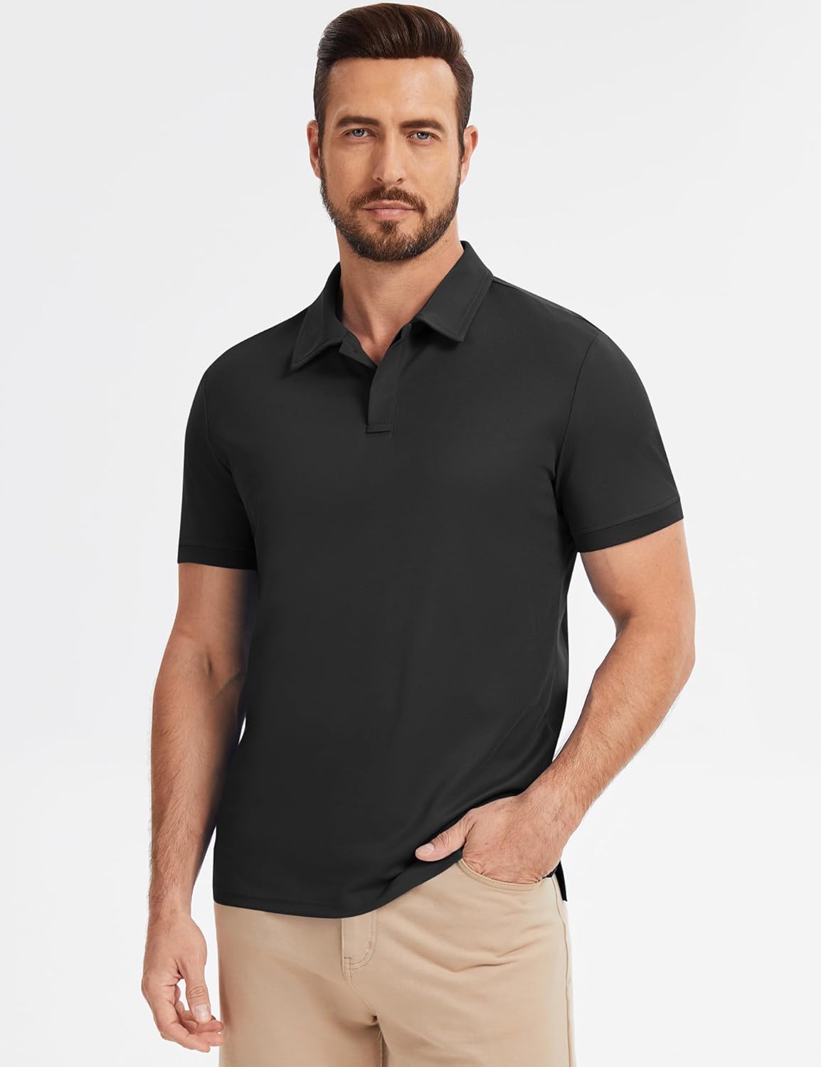 Poriff Men's Polo Shirt - Short Sleeve Golf Top with Moisture Wicking Fabric | Sizes S-3XL