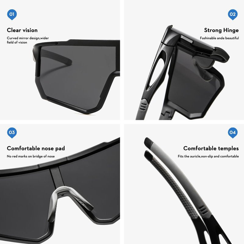 Suertree Polarized Cycling Sunglasses for Men Women UV Protection with Myopia Clip Baseball Biking Running MTB Sun Glasses