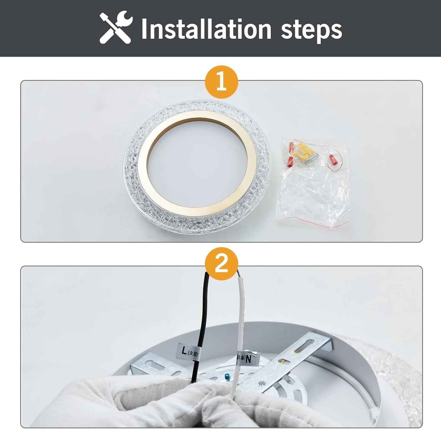 28W Gold LED Flush Mount Ceiling Light - 12" Modern Round Fixture for Bedroom, Kitchen, Bathroom