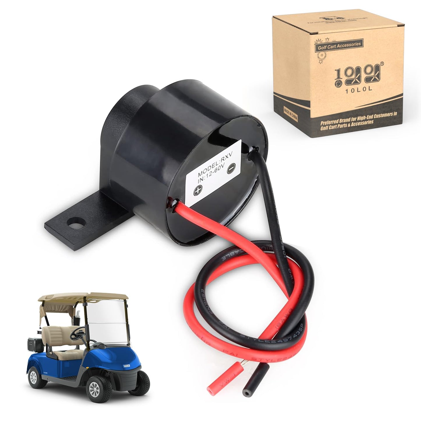 10L0L Golf Cart Reverse Buzzer Fits EZGO G&E 2008-up RXV, 2010-up 2Five, Replaeces # 608899 607912 608882