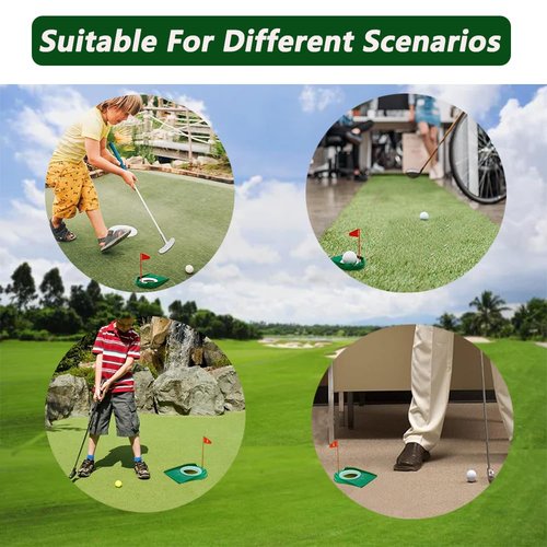 LOOEEL 4 PCS Golf Putting Cup Golf Hole Training,Suitable for Teenagers and Adults Hole Training with Plastic Flags Putting Cup,Used for Indoor and Outdoor Practice.
