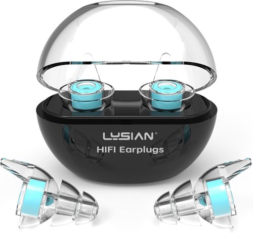 LYSIAN High-Fidelity Ear Plugs - Reusable Musicians Earplugs for Noise Reduction 18dB | 2 Pairs (L+S) - Clear Sound & Comfortable Fit