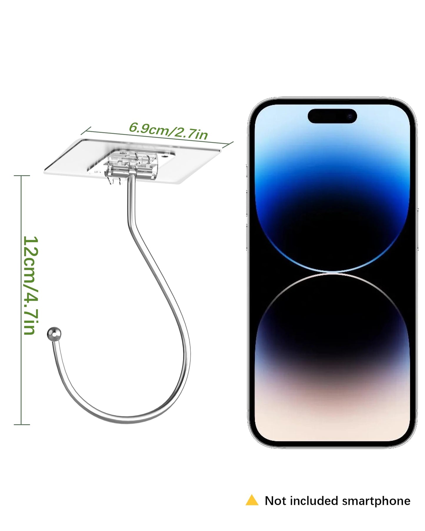 Latoxcaa Banana Hook for Hanging Heavy-Duty 13Ib(Max) 2 Pack, Folding Banana Hanger Under Cabinet, Banana Holder Self Adhesive Traceless Clear for Keep Fresh & Kitchen Space Saving-12 cm