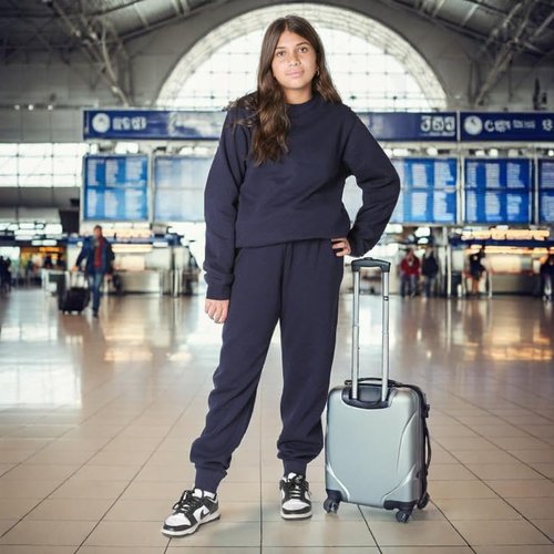 EVERYDAY KIDS Girls’ Navy Blue Cotton Fleece Sweatpants; Girls’ Activewear Jogger Pants - Soft and Breathable Cotton/Poly Blend (10/12, Navy)