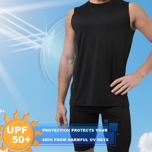WXUP HOPS Men’s Sleeveless Performance Workout Tank Top - Moisture-Wicking & Quick Dry Gym Muscle Shirt for Running Fitness Basketball Outdoor Sports (Black1, S)
