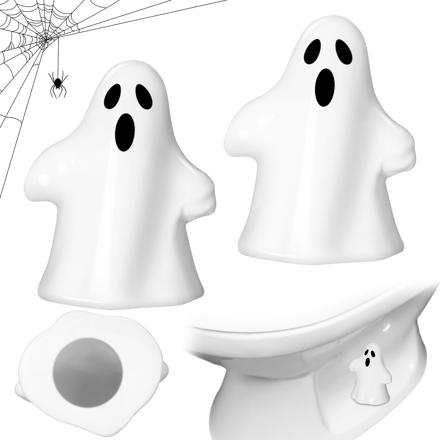 Wonderjune 2 Pack Toilet Bolt Caps Decorative Toilet Bolt Screw Covers Ceramic Cute Bathroom Decor Fun Themed Gadgets Bathroom Replacement Parts