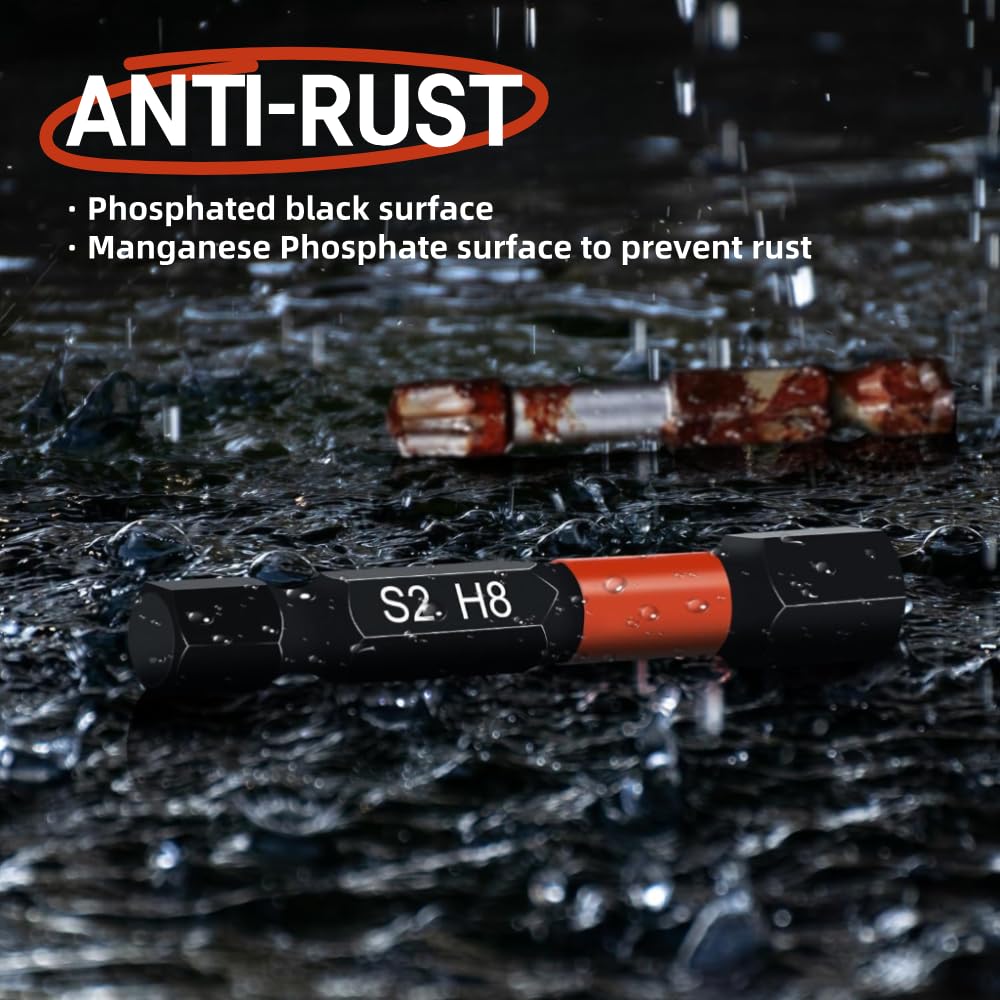 ARESMRO Impact Allen Wrench Drill Bit Set 20pcs (Metric&SAE), 1/4” Hex-Shank S2 Steel Hex Bits Set, CNC Machined Tips with Magnetism, 2” Long with Storage Box