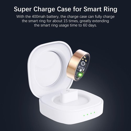 Smart Rings for Women Men, Fitness Ring with Heart Rate, Blood Oxygen, HRV, Pressure, Sleep Tracker, Step Tracker, No Subscription Fee, IP68 Waterproof Smart Ring for iPhone & Android (Gold, 8#)