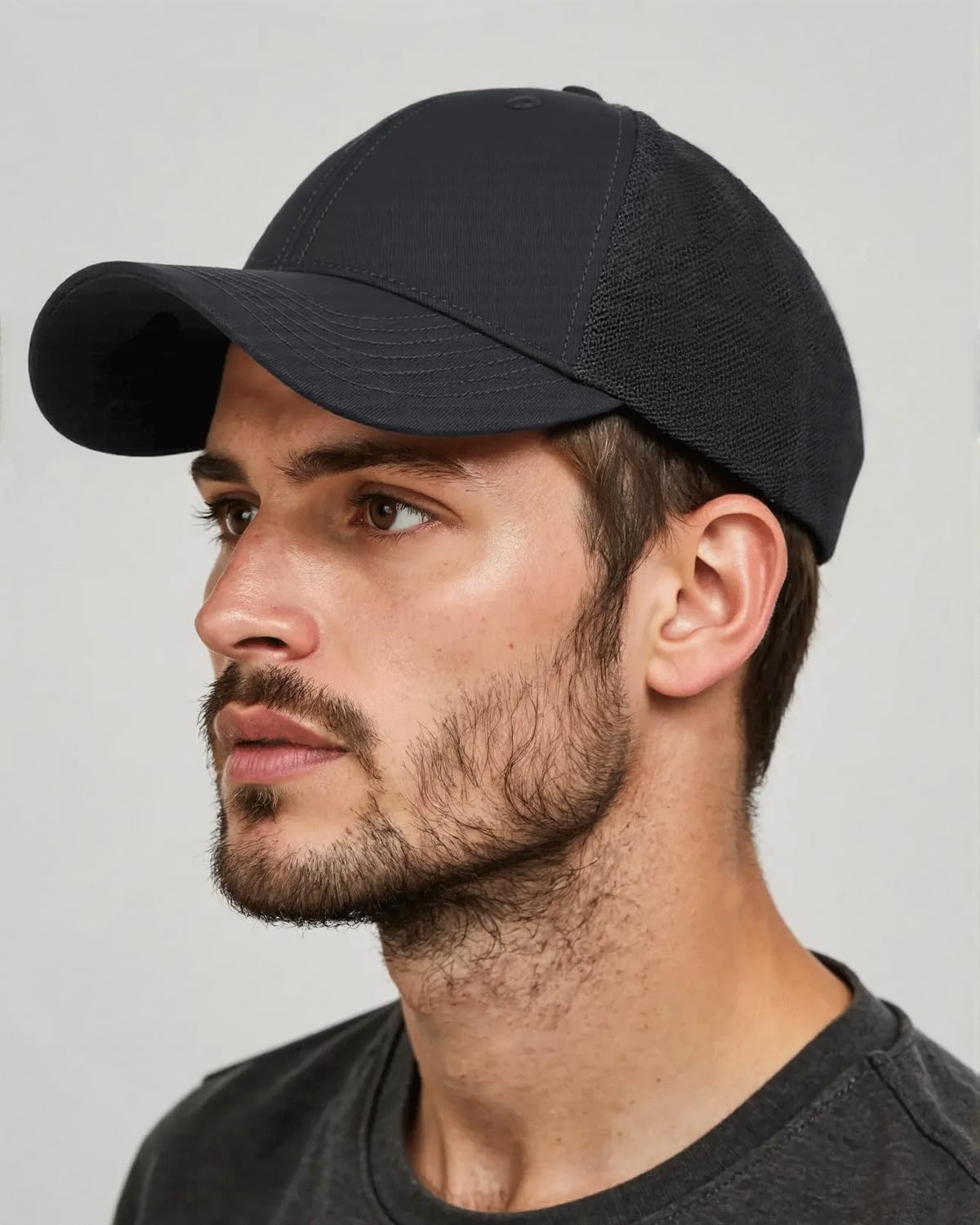 Zylioo Extra Large Trucker Hat for Men,Big Head Mesh Back Baseball Cap,XXL Adjustable Summer Cap Solid Color