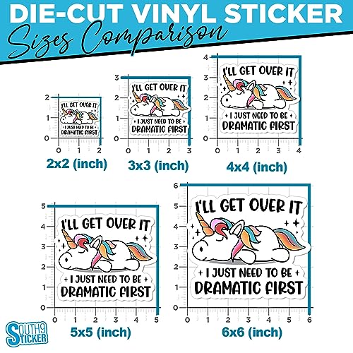 Funny Unicorn Drama Lover Sticker - 2x2 Vinyl Decal (3 Pcs)