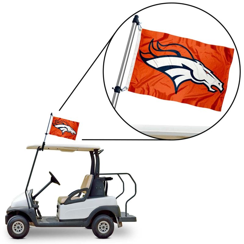 WinCraft Denver Broncos Golf Cart Flag Pole and Holder Mounting Bracket