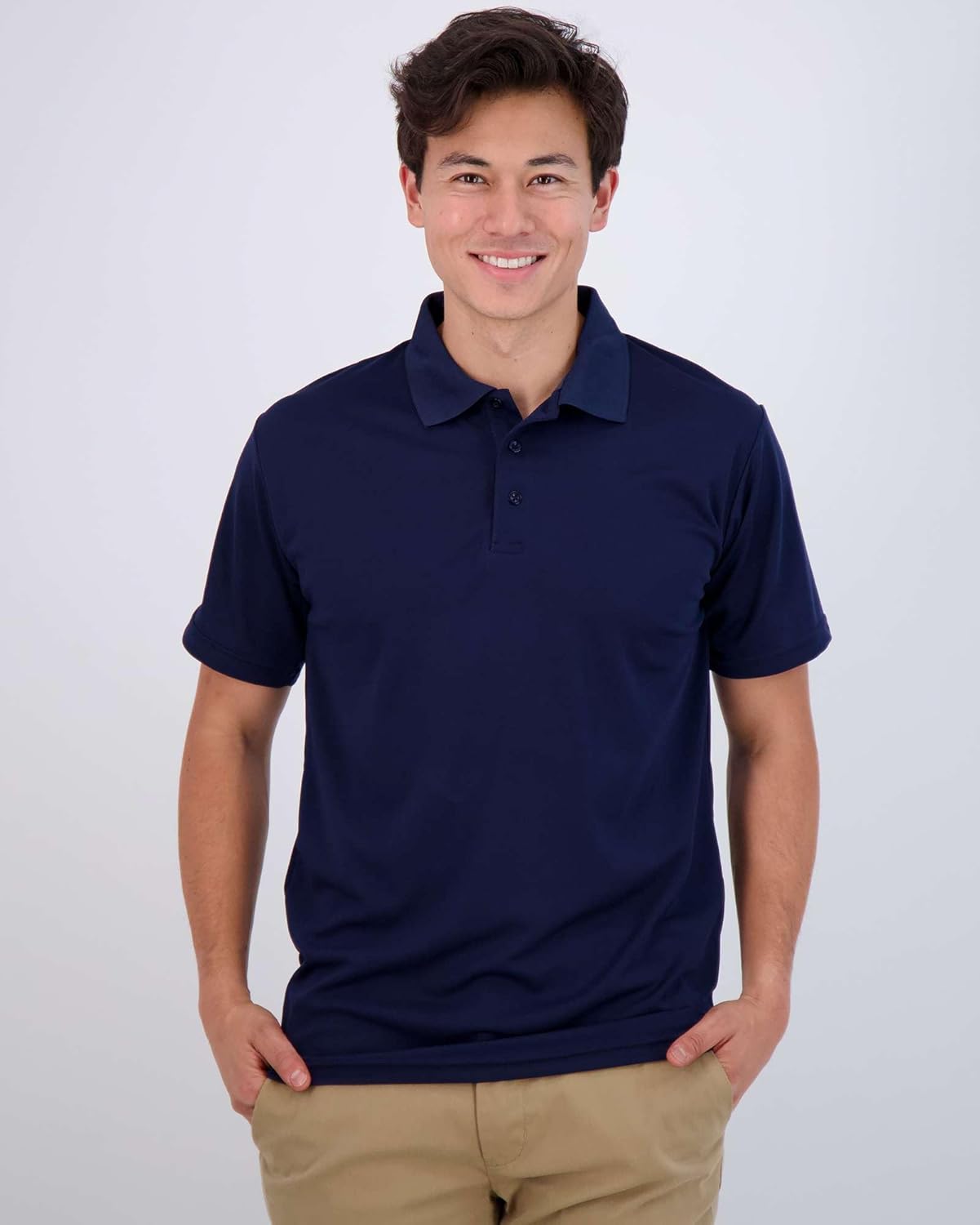 Real Essentials Men's Short Sleeve Golf Polo - Moisture-Wicking Casual Workout Shirt | Big & Tall Size