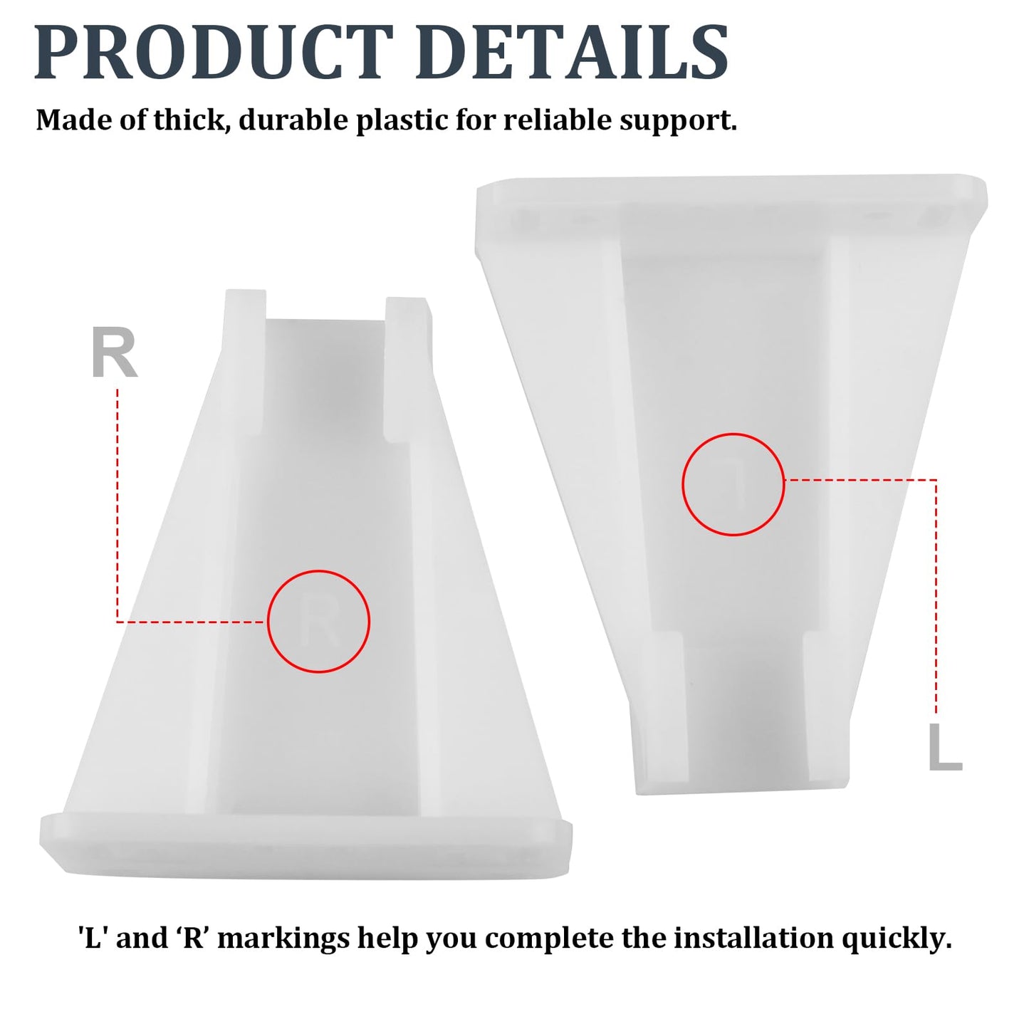 R 7240 Drawer Side Track Brackets, 5/16 in. x 7/8 in., Plastic, White (2 Pair)