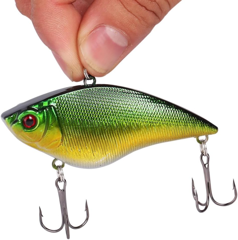 Sougayilang Fishing Lures - Life-Like Hard Bait Minnow VIB with Treble Hook | Perfect for Bass, Trout, Walleye