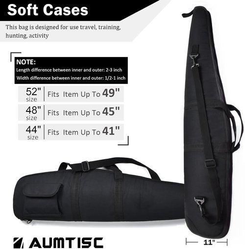AUMTISC Soft Rifle Gun Case - 41/45/49 Inch Scoped Shotgun Carrying Bag with Adjustable Sling