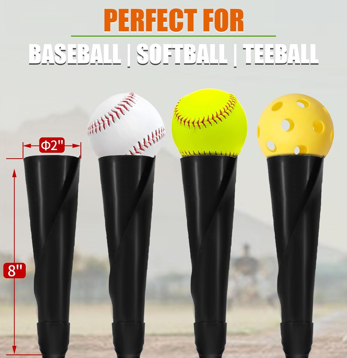 TARUMG Portable Batting Tee - Adjustable Height 25-47 Inches | Heavy Duty Design for Baseball & Softball