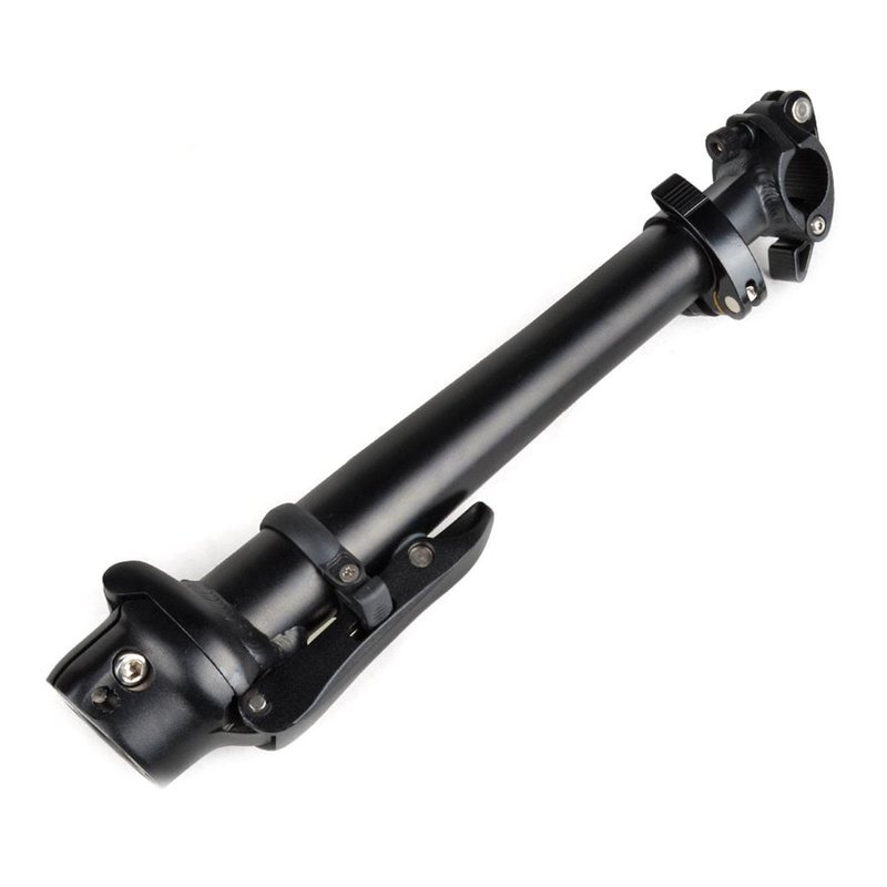 S SENQI Folding Bike Stem Quick-Release Right Fold Aluminum Alloy Adjustable Stem Without Teeth BSZ002 25.4×28.6×460mm(Black)
