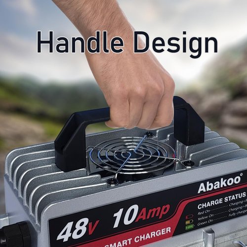 Abakoo 48V 10A RXV Golf Cart Battery Charger for Ez-Go EZgo TXT, with RXV Plug 3 Prong Connector, IP67 Waterproof