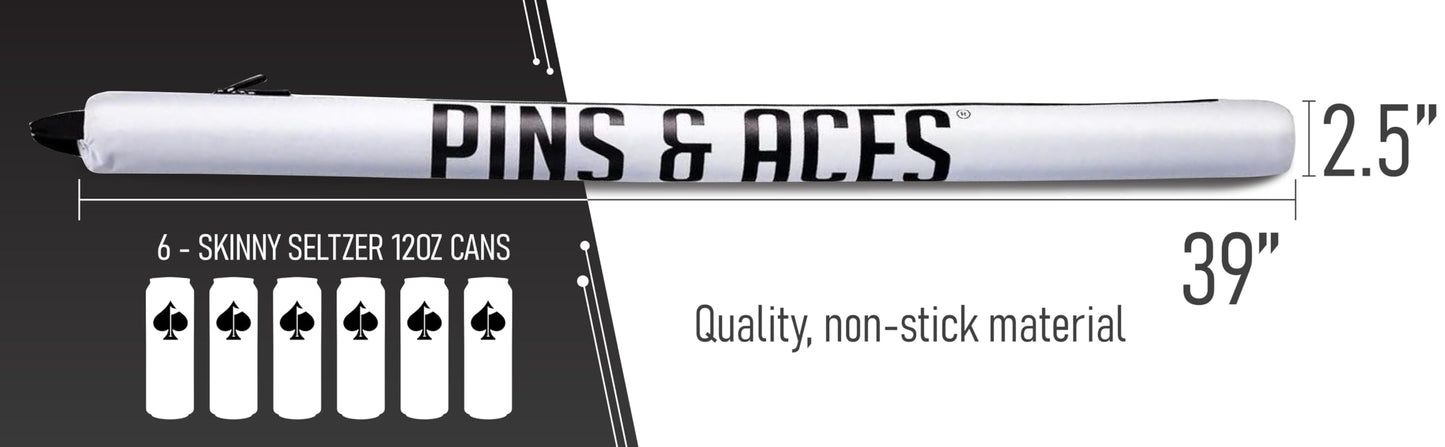 Pins & Aces Seltzer Sleeve 6-Can Insulated Cooler Sleeve - Stores Up to 6 Cans Discreetly in Your Golf Bag - Keeps Canned Beverages Cold On The Golf Course - Fits in Most Golf Bags Styles & Types
