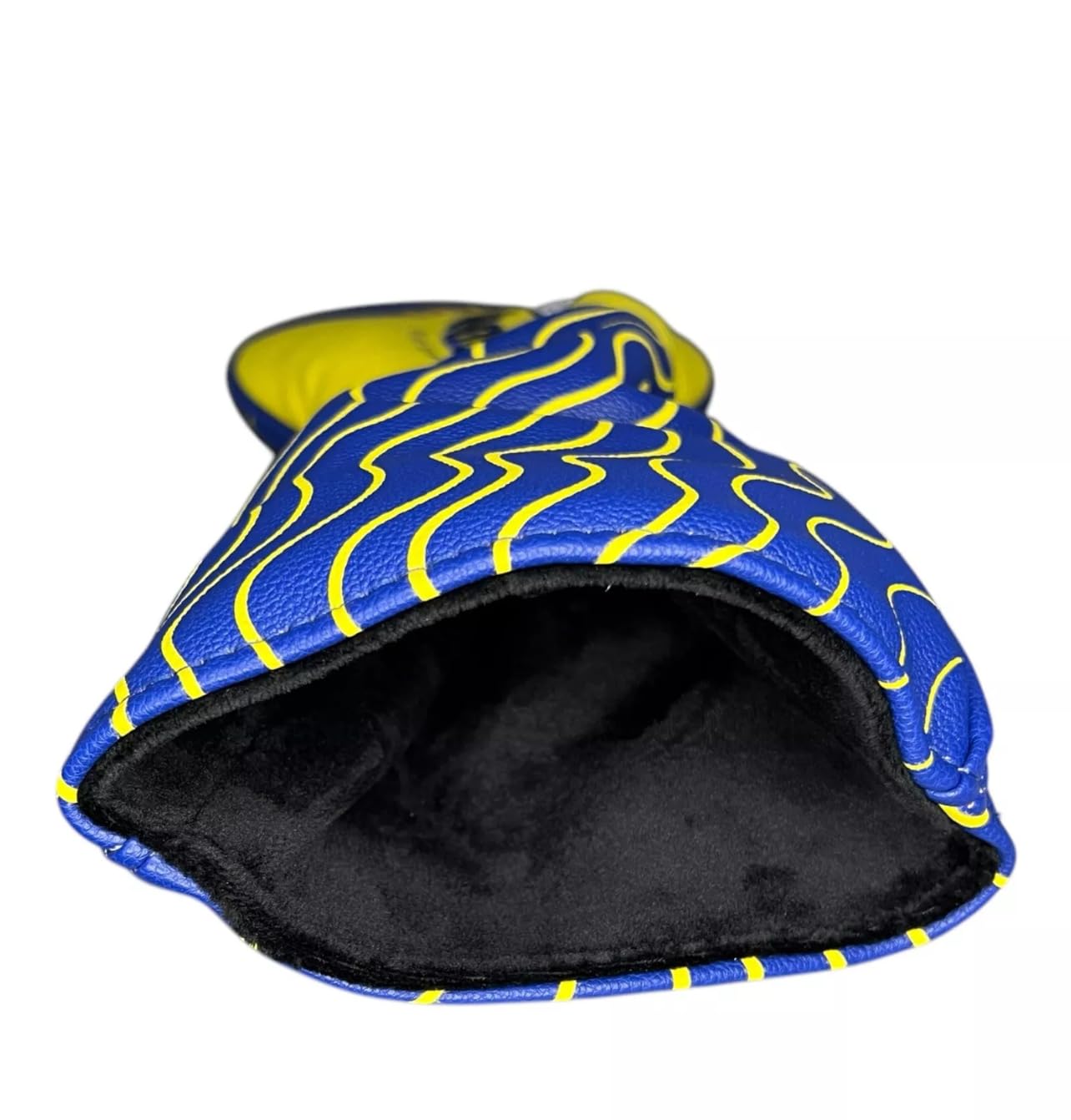 Twisted Tea Golf Driver Head Cover, Hard Iced Tea Design, Yellow and Blue Wave Pattern