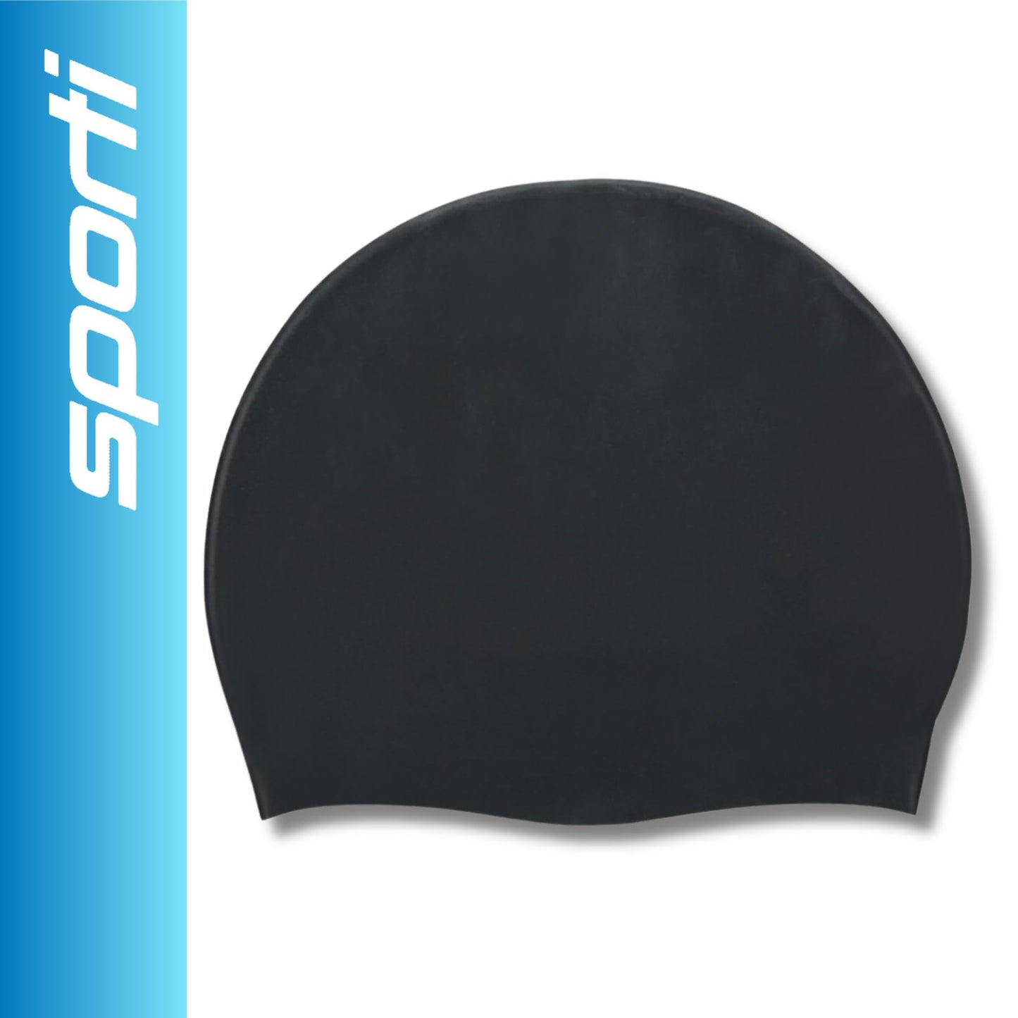 Sporti Silicone Swim Cap (Black)