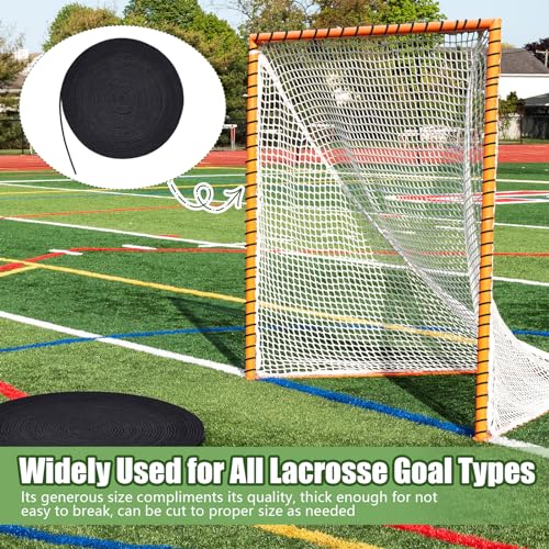 92ft Lacrosse Goal Net Lacing Cord - Durable Polyester - Black