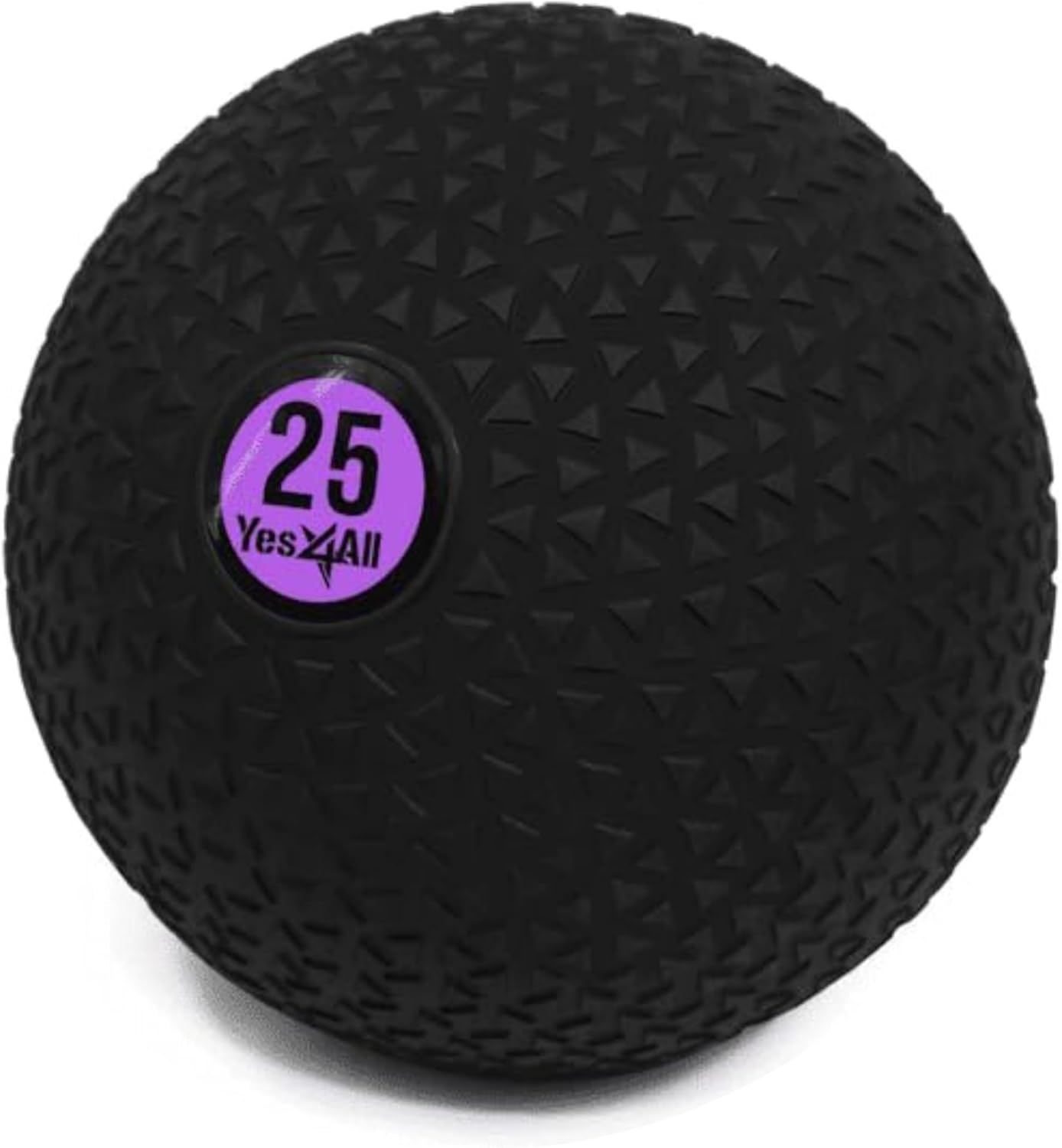 Yes4All Slam Balls - Durable 25lb Weighted Ball for Strength Training | Black PVC Sand-Filled Design