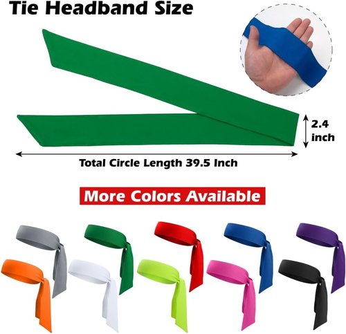 Head Ties | Adjustable Sports Sweatband Headbands for Men & Women - 3 Pack for Basketball, Running, Tennis