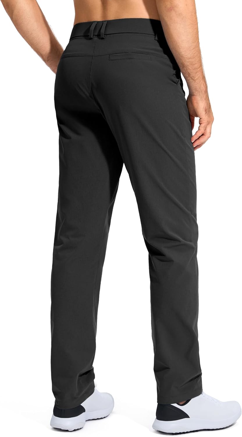 Pudolla Men's Golf Pants - Lightweight Quick-Dry Casual Slacks with Pockets | Comfortable Fit in 30"/32"/34" Sizes