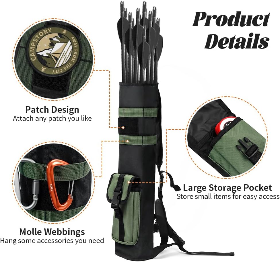 PSKOOK Archery Back Arrow Quiver - Lightweight Design for Easy Carrying | Perfect for All Archers