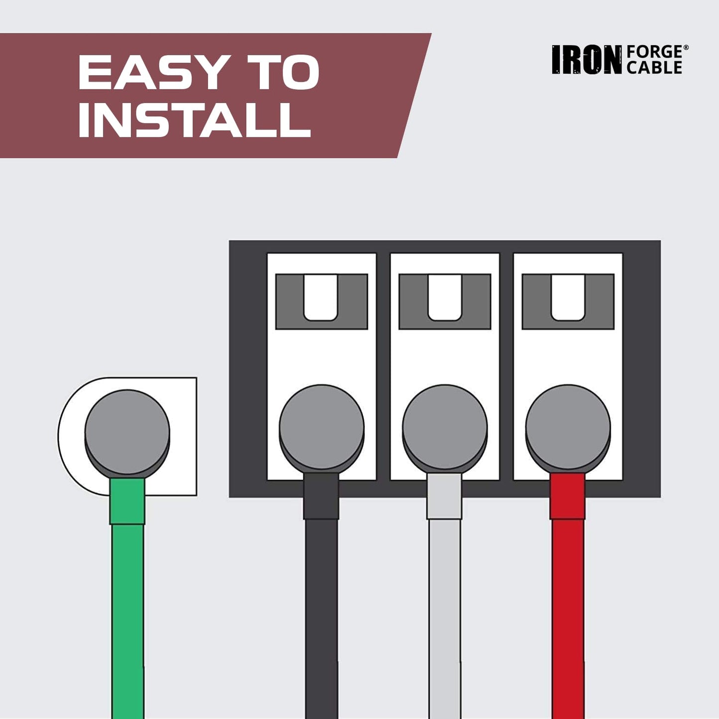 Iron Forge Cable 4 Prong Black Range Power Cord 12 ft - 50 Amp RV Extension Cord - Heavy Duty 6/8 AWG - NEMA 14-50P Flat Plug 4 Wire EV Cord