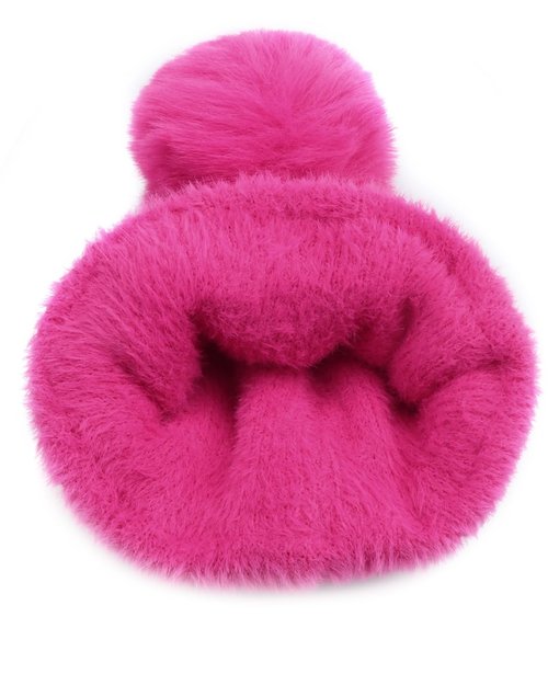 Caviotess Sparkly Sequins Beanies for Women Girls Warm Velvet Winter Hat Knit Skull Cap with Faux Fur Pom Pom