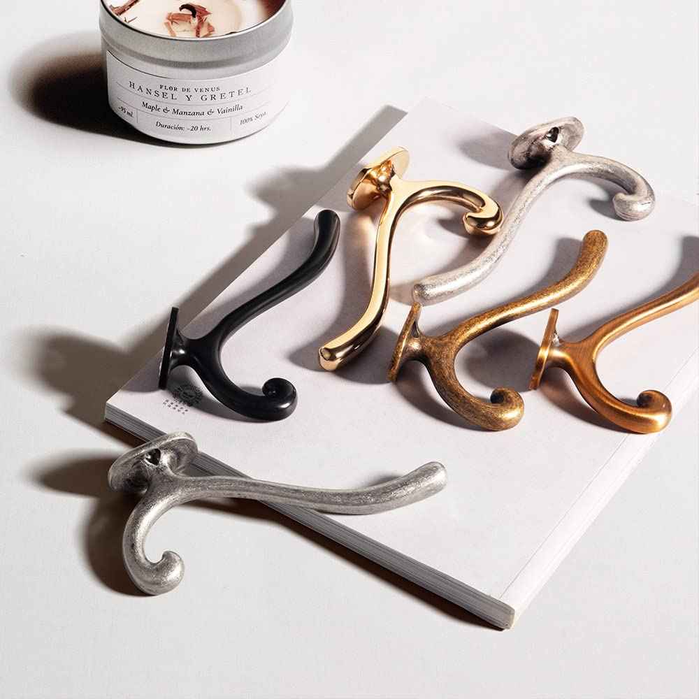 Goo-Ki Vintage Retro Antique Brass Zinc Alloy Coat Hooks - Affordable Luxury Coat Hoooks Hardware for Bedroom, Kitchen, 12 Pack