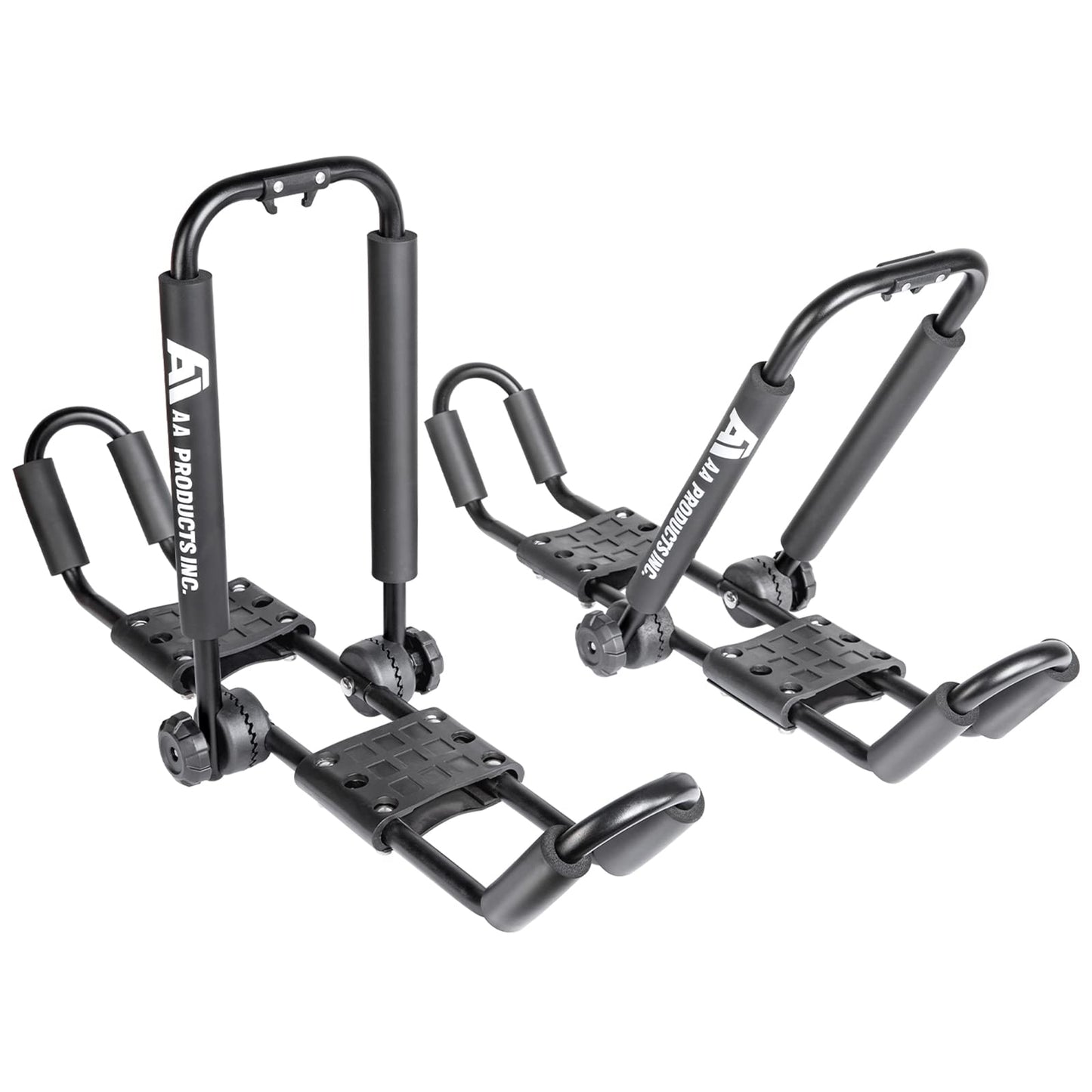 AA-Racks J-Style Bilateral Folding Kayak Carrier for Canoe, 180° Folding Motion Kayak Roof Rack for SUP,Surfboard and Ski Board on SUV, Car and Truck