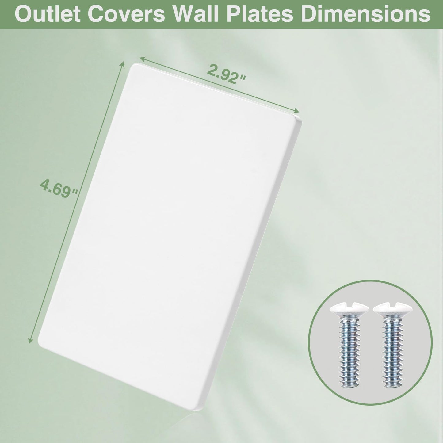 VJWEOU Screwless Blank Wall Plate Cover 4 Pack 1-Gang Blank Outlet Switch Covers Plate No Device Electrical Faceplate Standard Size 4.69" x 2.92" Impact Resistant, Gloss White